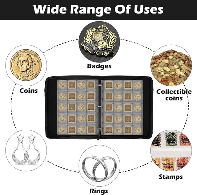 Thumbnail 4 de KOMABLEN 300 – classeur à pochettes pour pièces de 2 euros (15 pages, zip, rangement 35x35 mm)