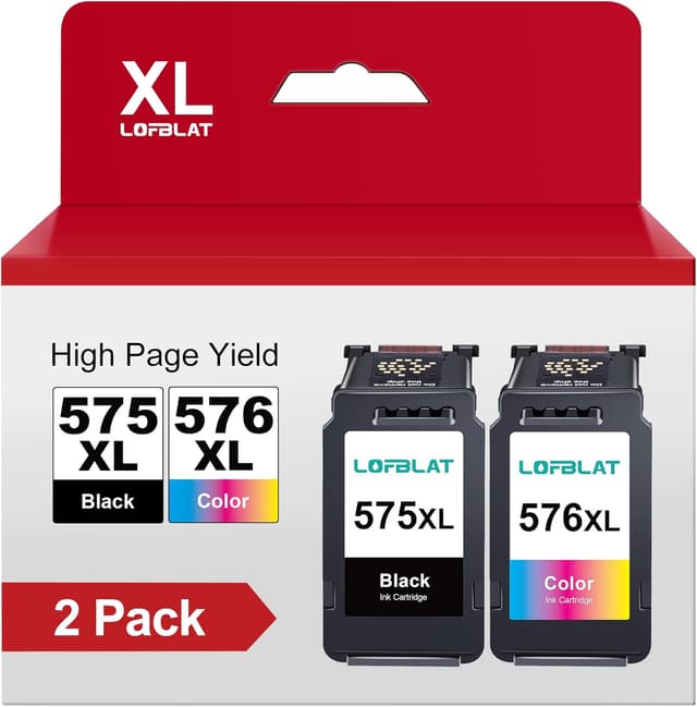 Detalle de LOFBLAT PG-575XL CL-576XL Multipack (575XL Schwarz + 576XL Farbe) für Canon Pixma 575/576