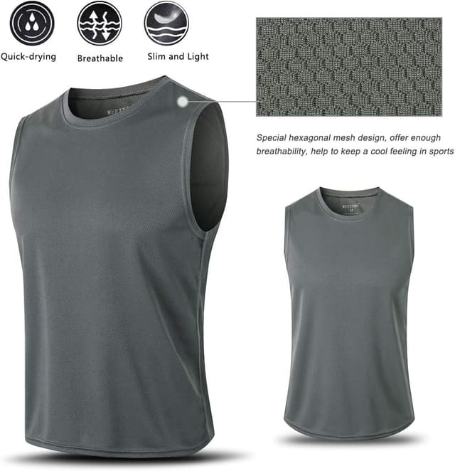 Detalle de MEETYOO canotte uomo senza maniche per palestra e corsa