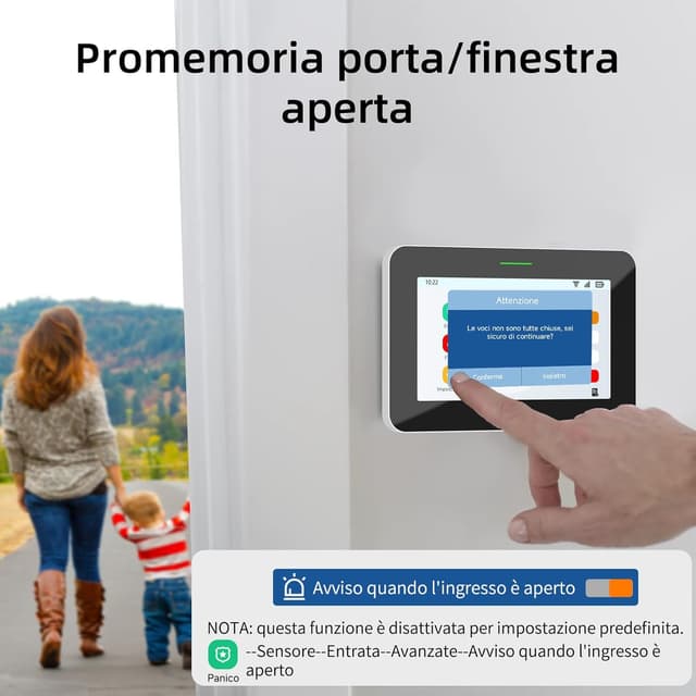 Detalle 1 de CPVAN GSM + WiFi allarme casa senza fili con touchscreen 7" e sirena 110 dB