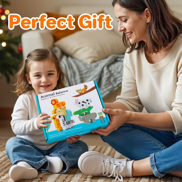 Thumbnail 6 de Wooden Montessori Animal Stacking Blocks for 1–4 Year Olds (toddler wooden stacking toy set)