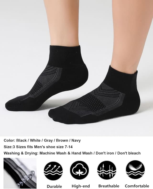 Thumbnail 3 de CelerSport 6 Pack Men’s Ankle Cushion Socks