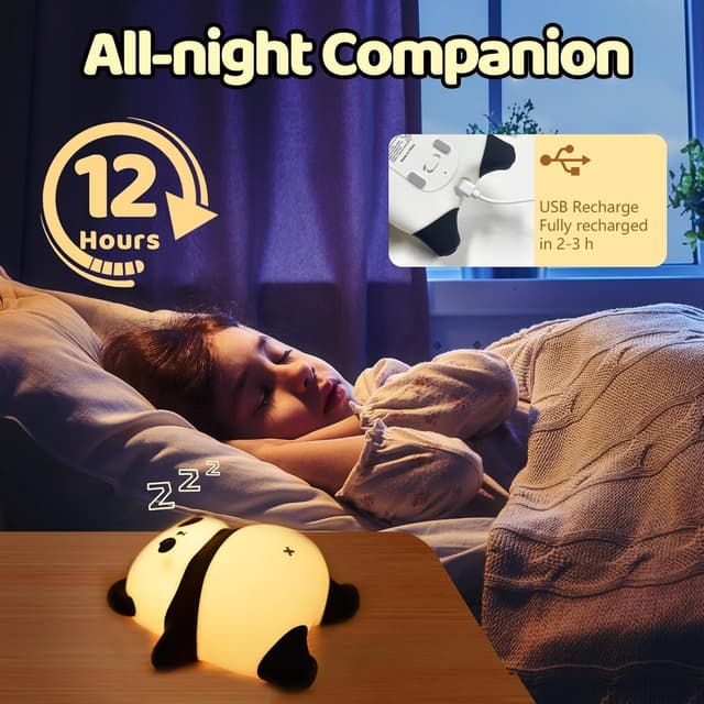 Detalle de Rechargeable Panda Night Light with Timer