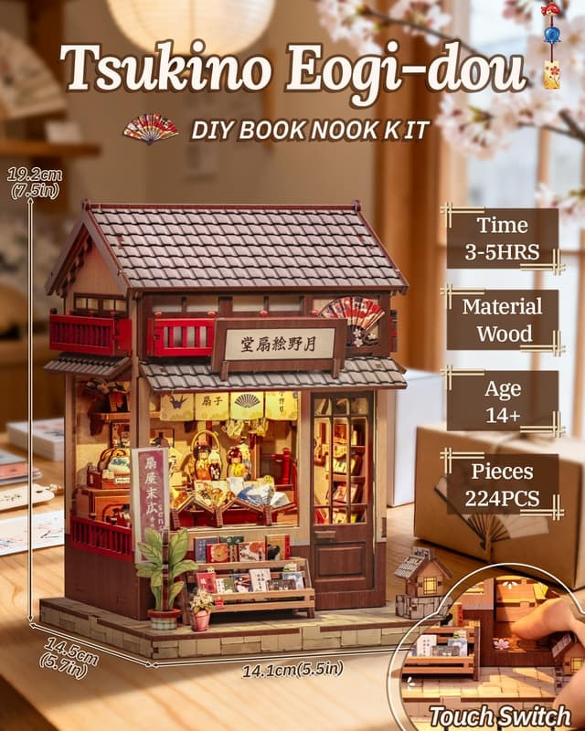 Detalle 2 de Endless Limit Book Nook Kit – Miniatur-Puppenhaus als 3D-Buchstütze mit LED