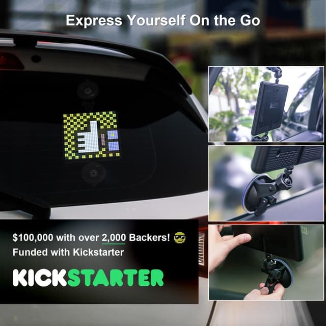 Detalle 2 de Divoom Pixoo-Max digitaler Bilderrahmen 32 x 32 (Pixel Art LED Display) mit Bluetooth – Schwarz