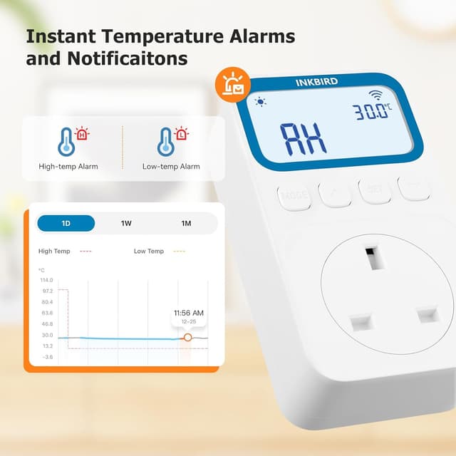 Thumbnail 6 de Inkbird C236T WiFi Thermostat Plug Socket (Heating & Cooling) with App Control