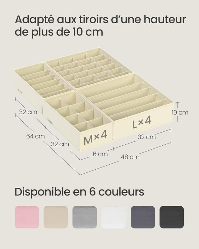 Thumbnail 3 de SONGMICS RUS008M01 organiseur tiroir 8 pièces