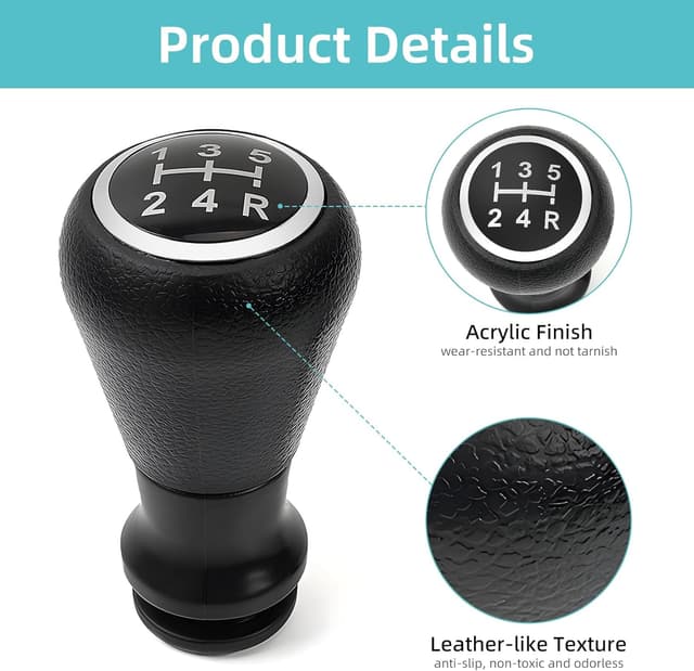 Detalle de Carehabi BillyBath pommeau de levier de vitesses manuel 5 vitesses noir et argent pour Peugeot/Citroën