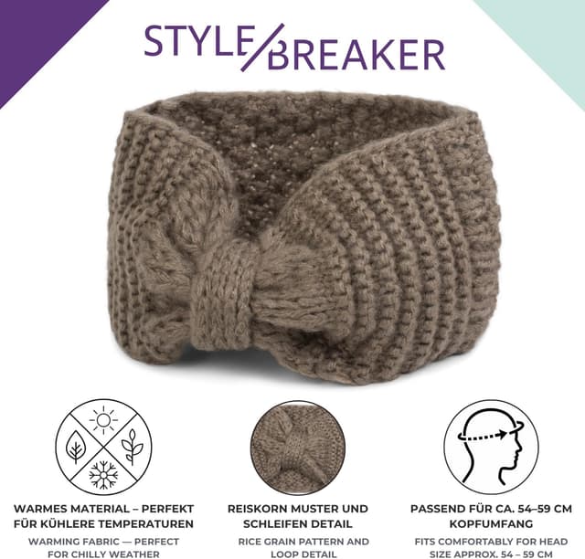 Thumbnail 2 de styleBREAKER cinta frontal lazo 22 cm Rosa palo