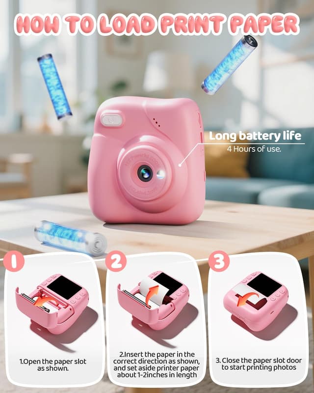 Detalle de CAMCLID Kinderkamera Sofortbild 1080P