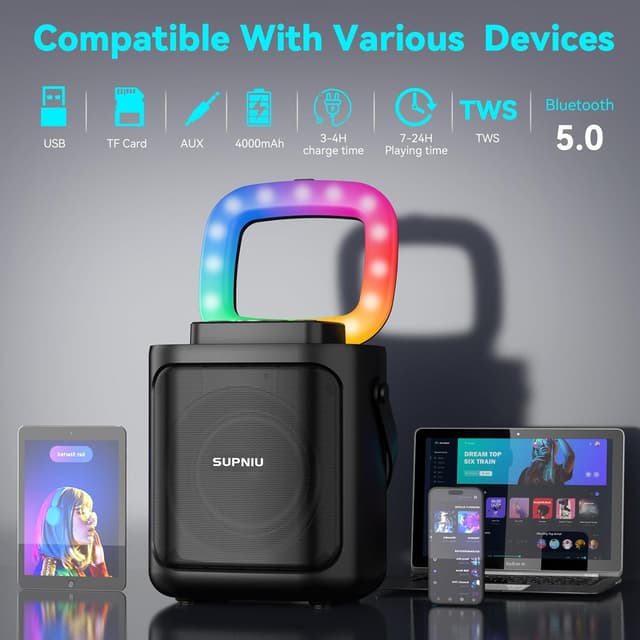 Detalle 2 de SUPNIU S50 portable karaoke speaker 30W