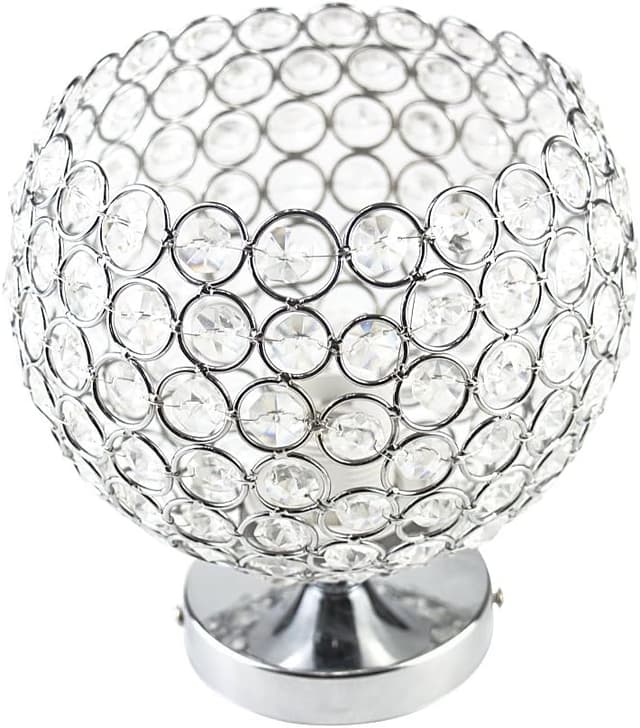 Detalle de DAXGD Lampada da soffitto in cristallo Argento con attacco E27, diametro 18 cm (lampadine escluse)