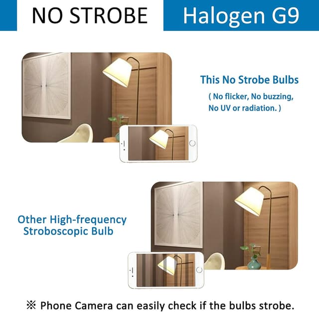 Detalle 2 de SCNNC G9 Halogenlampe 33 W, 230 V, 2700 K (warmweiß) – dimmbar, 12er-Set