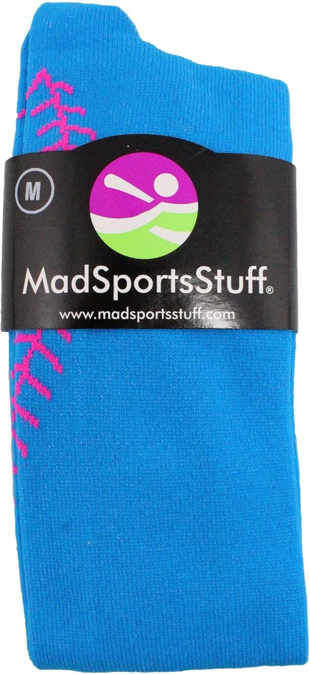 Detalle 2 de MadSportsStuff Softball Socks with Stitches (Girls & Women), Over-the-Calf—Moisture-Wicking Team Colors