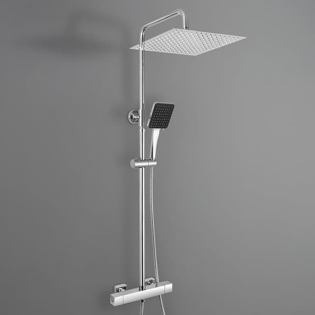 Detalle de Auralum Thermostat Regendusche Komplettset 30 cm Dusche