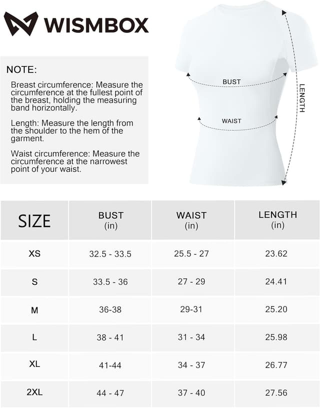 Thumbnail 6 de WISMBOX Women’s Compression Base Layer Short Sleeve Quick Dry Gym Top