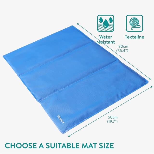 Detalle de Navaris Gel Pet Cooling Mat with Durable Textiline Cover (50 x 90 x 0.5 cm) for Dogs and Cats