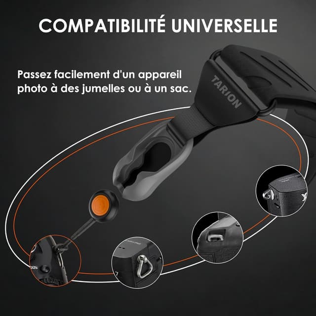 Detalle de TARION Sangle d’appareil photo à attache rapide magnétique (4 aimants, sangle réglable)