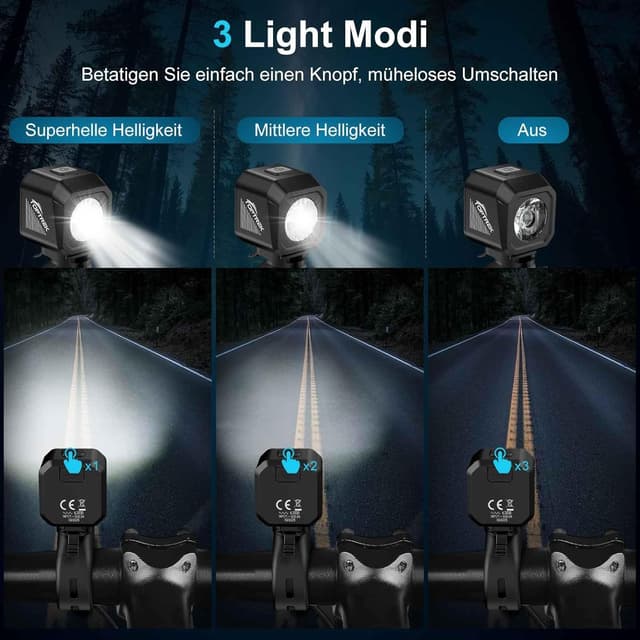 Thumbnail 5 de toptrek Fahrradlicht Vorne 200 m Reichweite