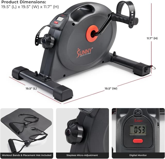 Thumbnail 6 de Sunny Health & Fitness Smart Under-Desk Bike for Home