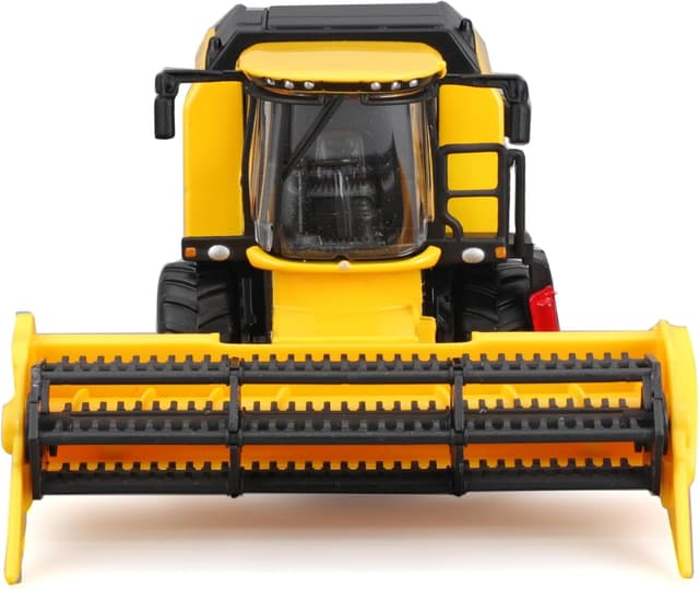 Detalle 2 de Bburago New Holland TC 5.90 Mähdrescher – gelber Bauernhof-Spielzeugtraktor mit Schwungrad-Antrieb