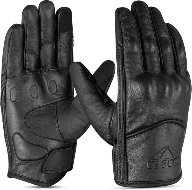 Imagen de TOROGA Hard Knuckle Leather Motorcycle Gloves Full‑Finger en OfertitasTOP