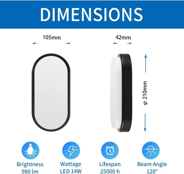 Thumbnail 1 de ANWIO Plafoniera LED impermeabile 14W 980LM 4000K