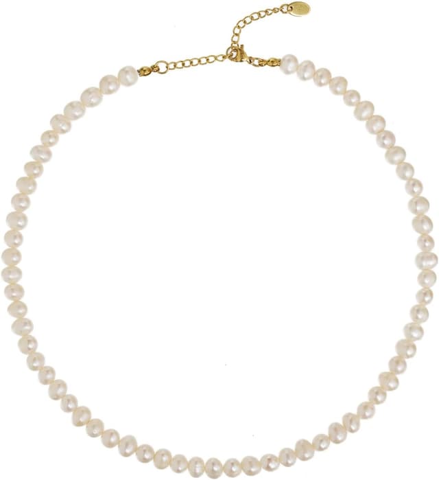 Detalle de BERGERLIN Echte Perlenkette aus Süßwasserperlen mit Verschluss aus 925 Sterling Silber und Echtheitszertifizierung