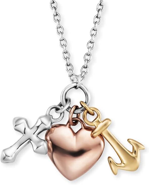 Detalle de Engelsrufer Halskette tricolor mit Anhängern