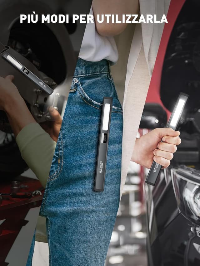 Detalle 2 de Smiling Shark Lampada di Lavoro GZ-5112 LED ricaricabile Type-C, portatile con magneti e 6 modalità