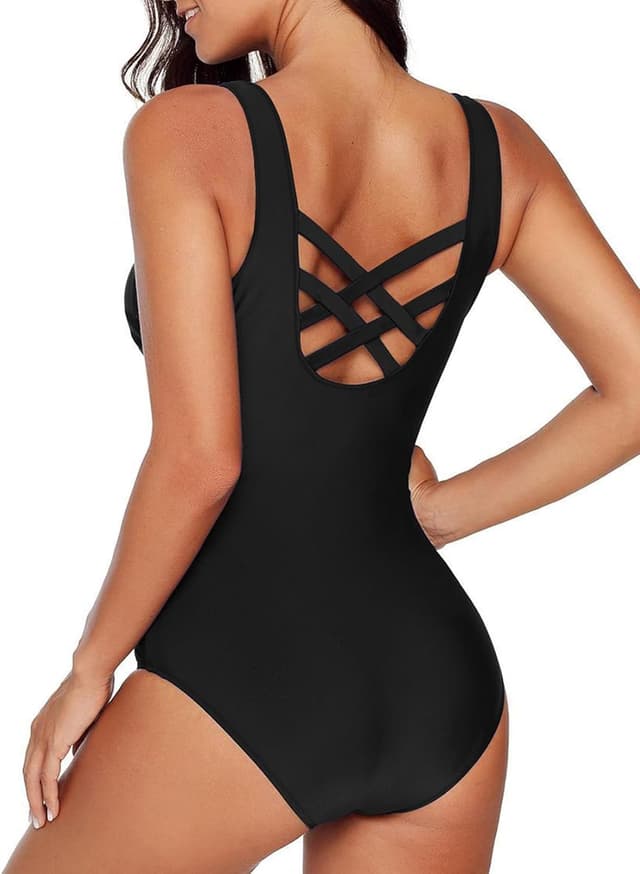 Detalle 2 de Aleumdr Color Block Print One-Piece Swimsuit for Athletic Training