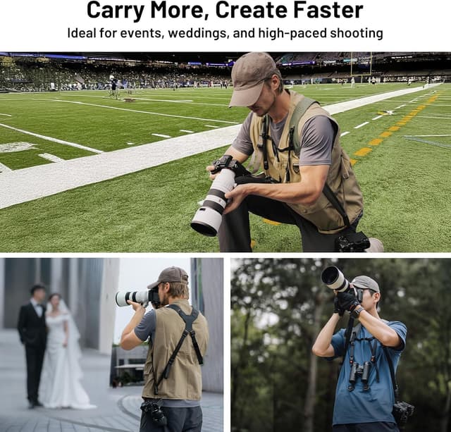 Detalle de PGYTECH Camera Strap Master Imbragatura 3 fotocamere