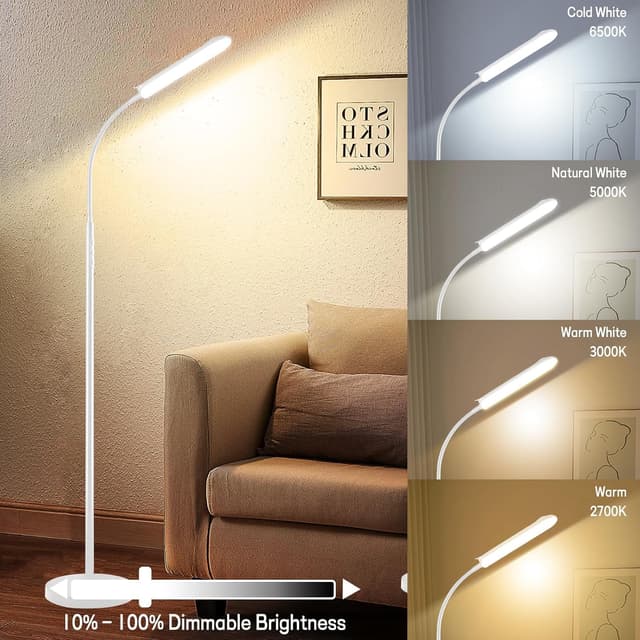 Detalle de marctronic Weiß LED Stehlampe 18 W dimmbar