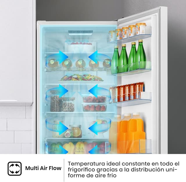 Thumbnail 5 de Hisense RB440N4BWE - Frigorífico Combi, Eficiente Clase E, Capacidad 336 L con 200 cm Alto, Super Freeze, Botellero, Puerta Reversible, Silencioso 39dB, Color Blanco