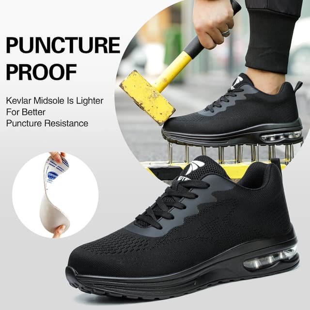 Detalle de VAVOBIS Safety Trainers for Men & Women with Steel Toe Cap – Non-Slip, Lightweight Work Shoes