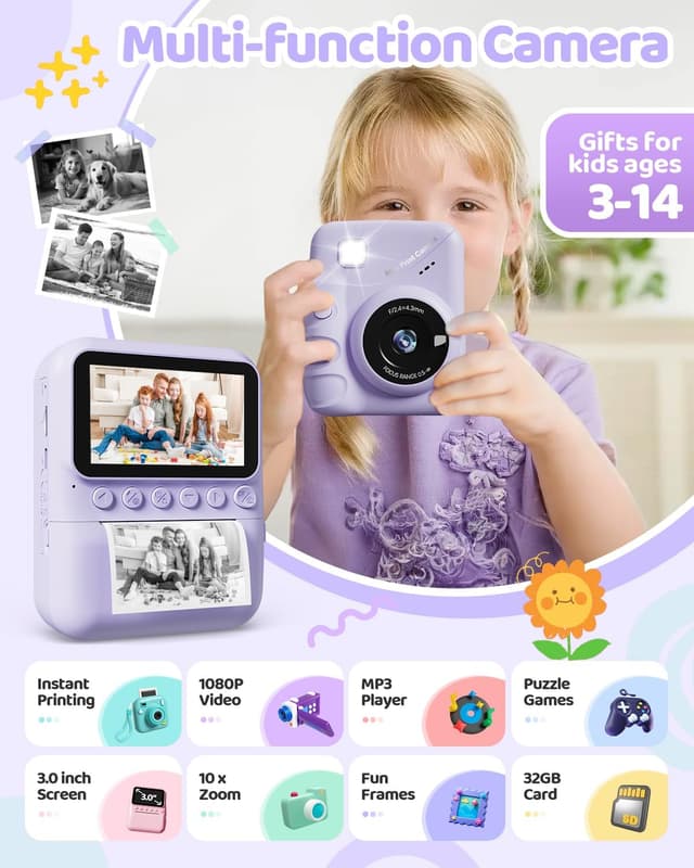 Thumbnail 5 de TIATUA Kids Camera Instant Print 48MP
