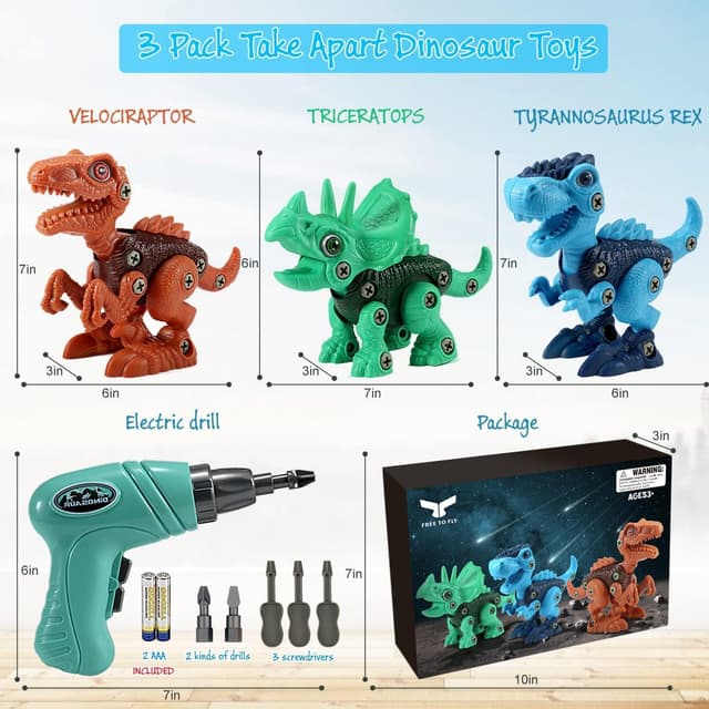 Thumbnail 5 de Dinosaur STEM Toys Take Apart Set 3-Pack 🦖