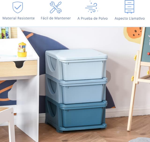 Thumbnail 3 de HOMCOM Torre de Almacenamiento Infantil 37x37x56,5 cm 🧸