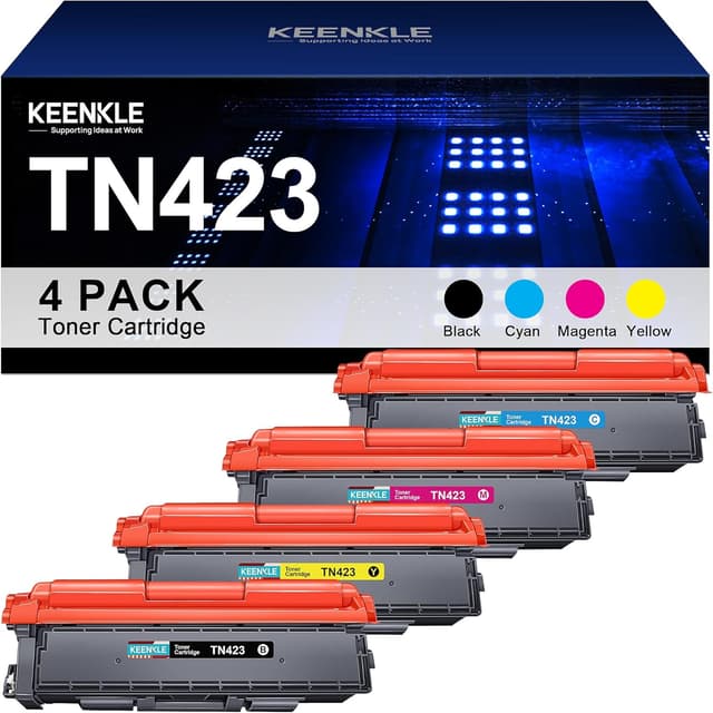Detalle de KEENKLE TN-423 kompatibler Toner (TN423BK/C/M/Y, mit Chip) im 4er-Pack für Brother