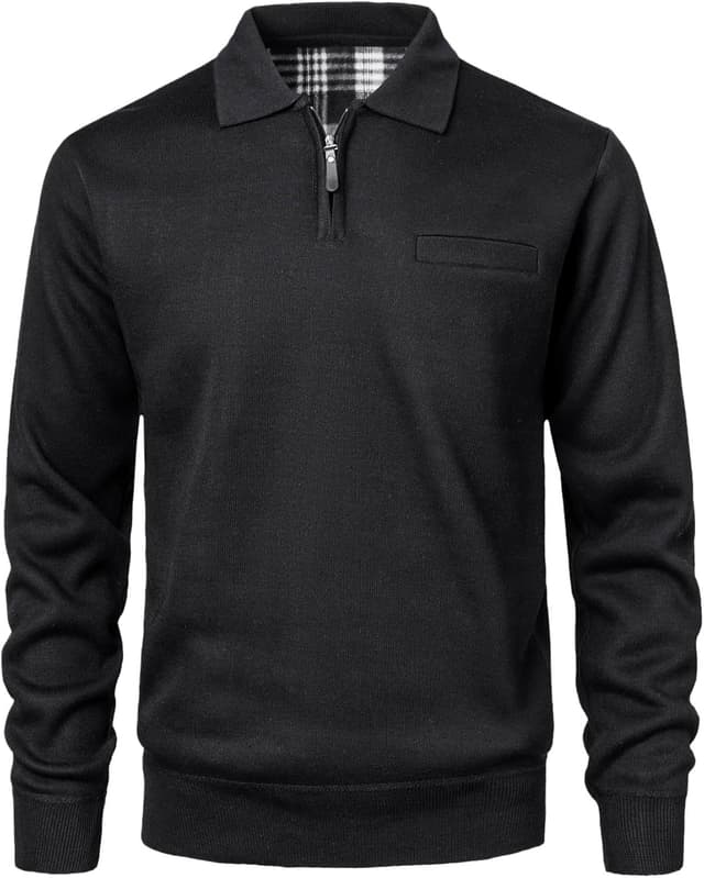 Thumbnail 6 de Yukirtiq Maglioni Uomo Invernali Collo Polo Zip