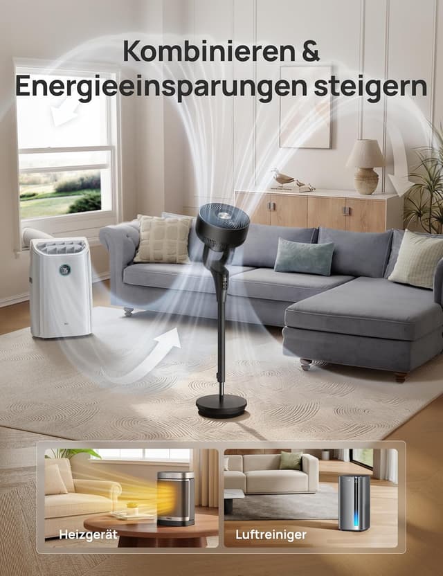 Thumbnail 6 de DREO Leiser Standventilator für Schlafzimmer (Verbessert) – 27 m Luftstrom, 20 dB, 90° oszillierend