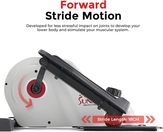 Detalle de Sunny Health & Fitness SF-E3872 Magnetic Under-Desk Elliptical Pedal Exerciser (Fully Assembled, White)