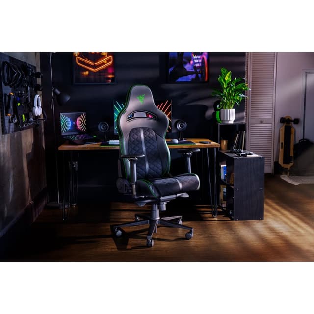Detalle de Razer Enki Silla Gaming Negra y Verde