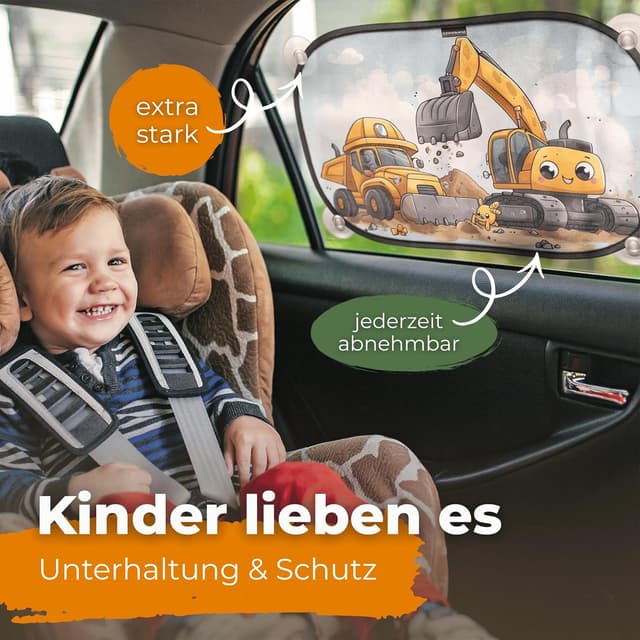 Detalle 2 de CARAMAZ Opti-Dark Sonnenschutz Auto Baby mit UV-Schutz (GSM100+) inkl. Saugnapf, 51x31 cm – 2er-Set