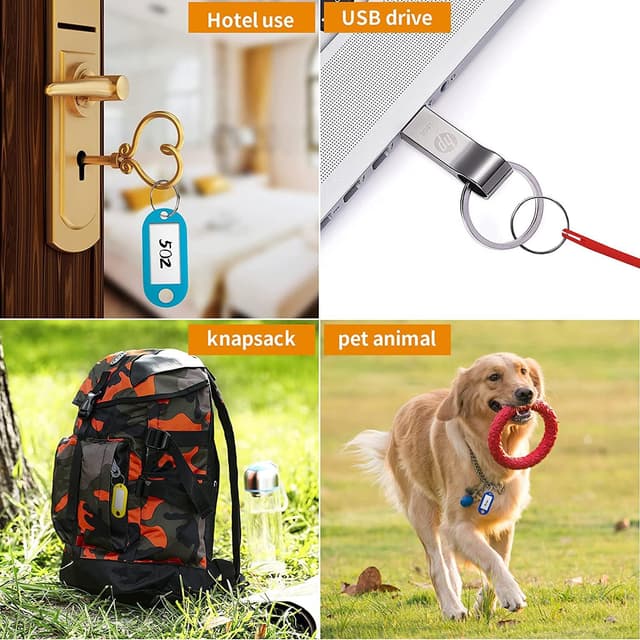 Detalle 2 de Key Tags with Labels 100PCS Key Fobs with Labels, Key Rings & Multi Coloured Tags