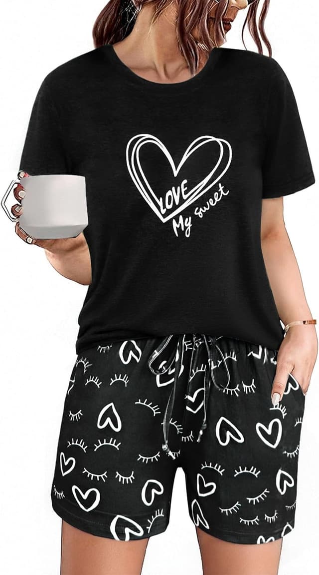 Thumbnail 6 de Uniexcosm Schlafanzug Damen Kurz Baumwolle