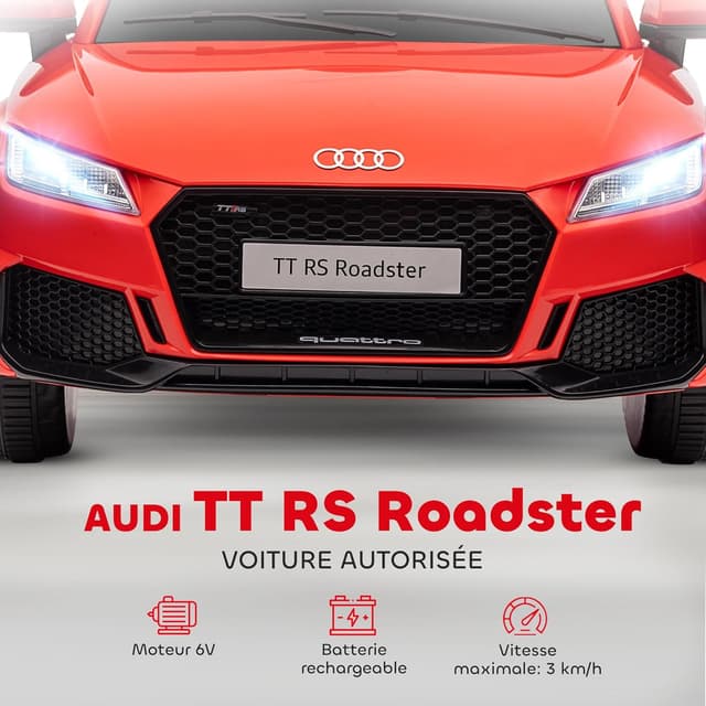 Detalle de HOMCOM Audi TT RS 12 V pour enfant — voiture électrique 2,4 GHz, effets sonores et lumineux