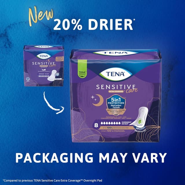 Thumbnail 1 de TENA Sensitive Care Overnight Pads 90 count 🩲