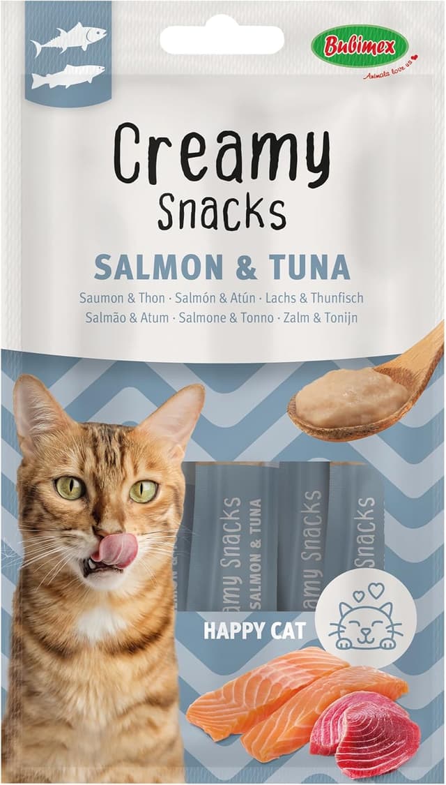 Detalle de Bubimex Creamy Snacks Thunfisch – Leckcreme für Katzen, 4 x 15 g (cremige Textur, hydrierend)