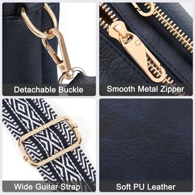 Detalle 2 de HILAEX Anti-Theft Crossbody Bag for Women with RFID Blocking and 4 Zip Compartments